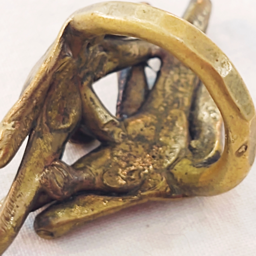 Vintage Handmade Bronze Brutalist Modernist  Ring- Size 7 - Picture 8 of 9